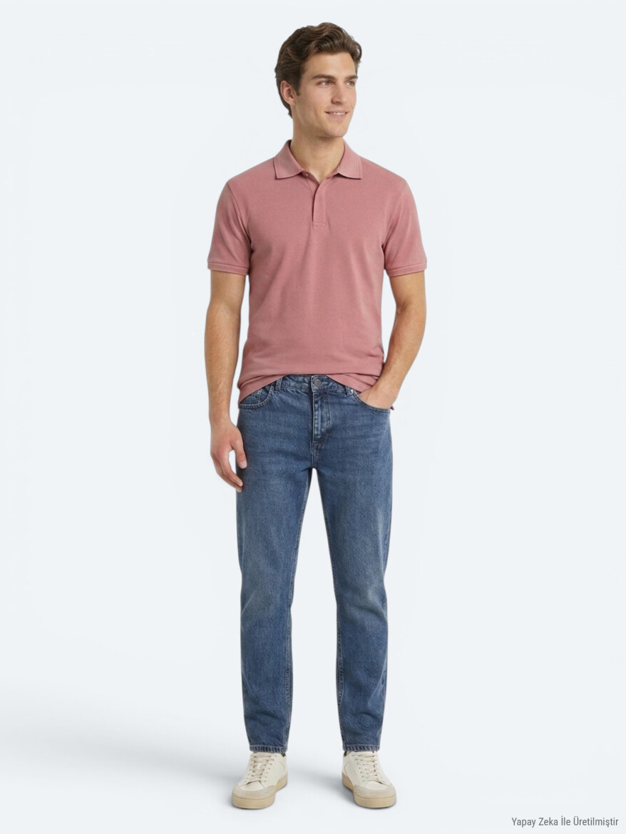 Dusty Rose Color Plain 100% Cotton T-Shirt - 3