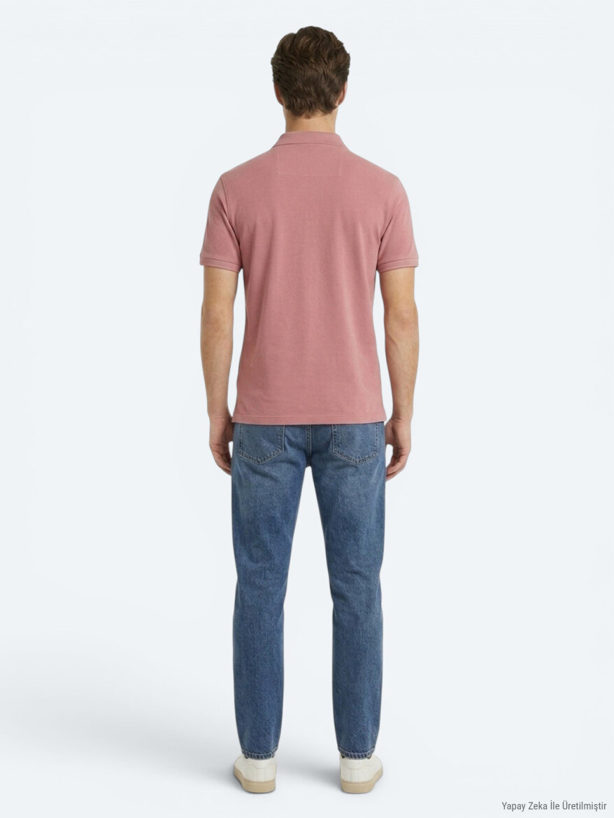 Dusty Rose Color Plain 100% Cotton T-Shirt - 5