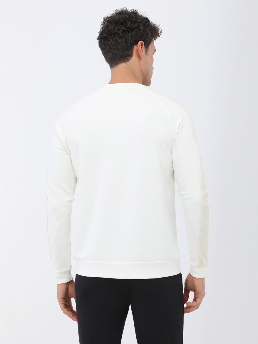 Ecru Crew Neck Sweatshirt - 5