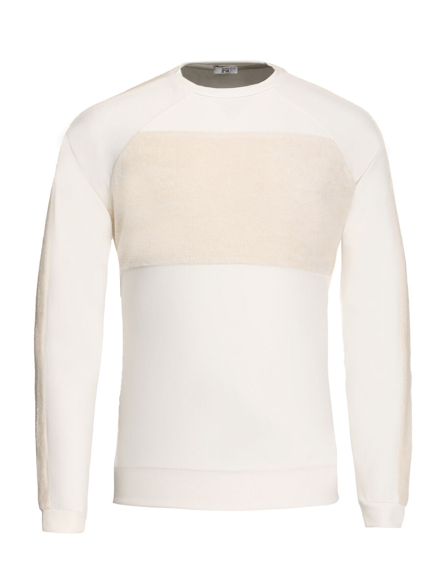 Ecru Crew Neck Sweatshirt - 6