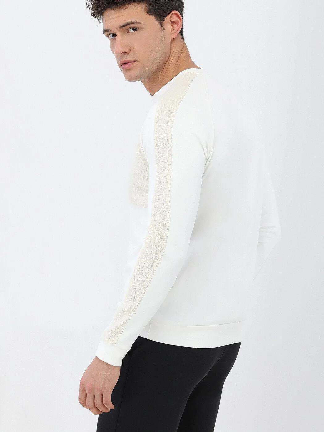 Ecru Crew Neck Sweatshirt - 3