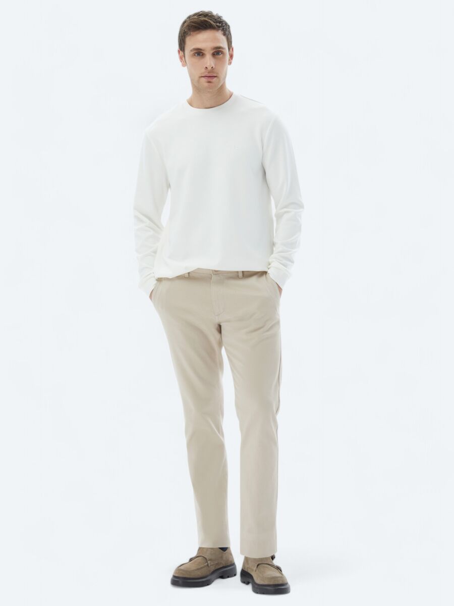 Ecru Crew Neck Sweatshirt - 2