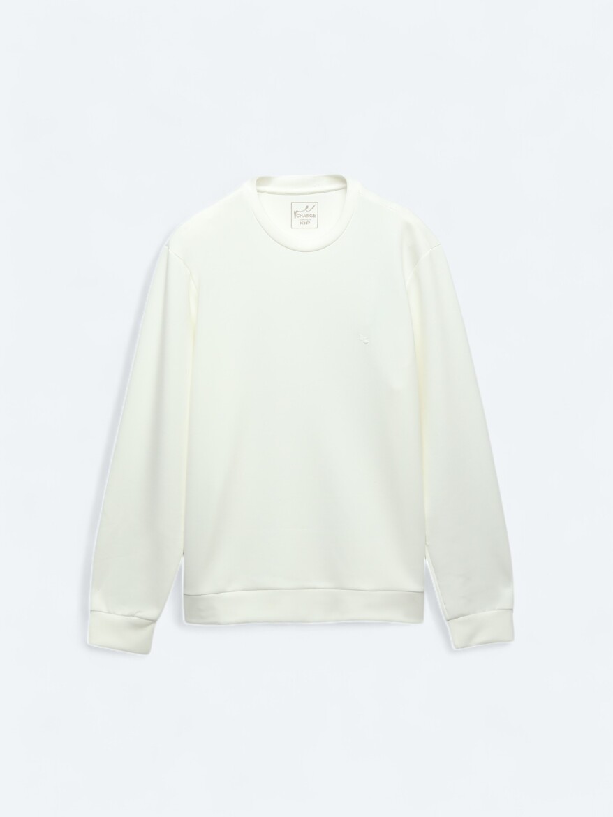 Ecru Crew Neck Sweatshirt - 6