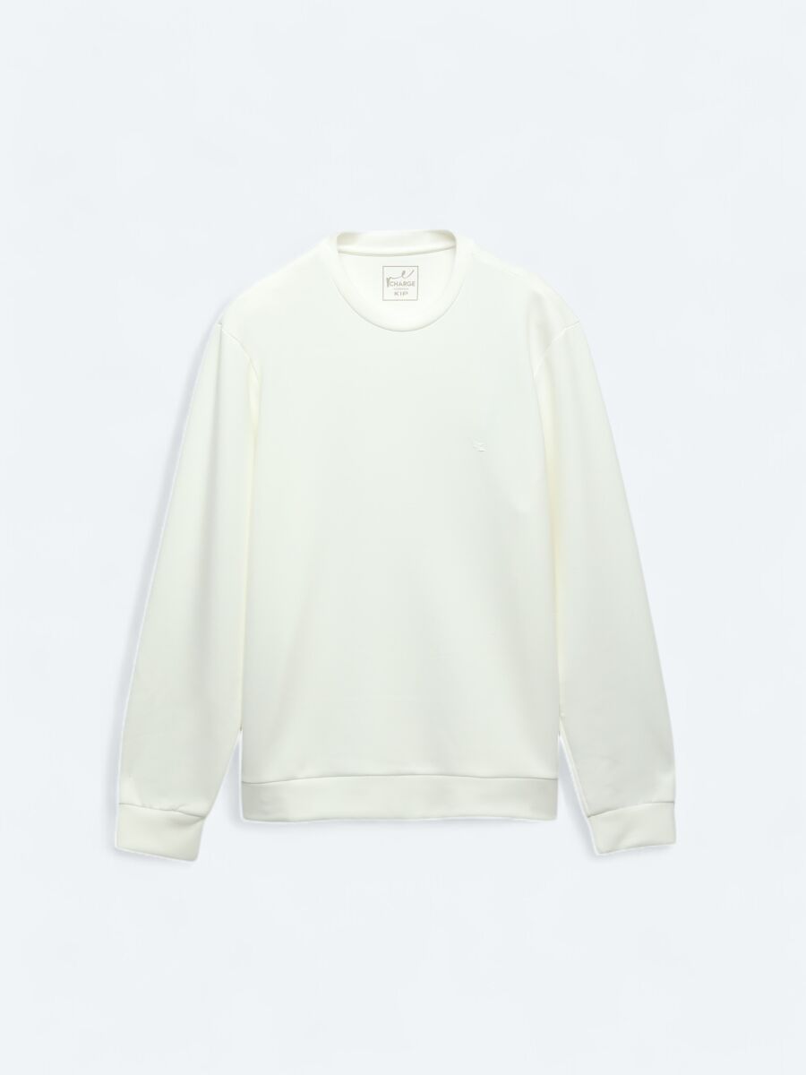 Ecru Crew Neck Sweatshirt - 6