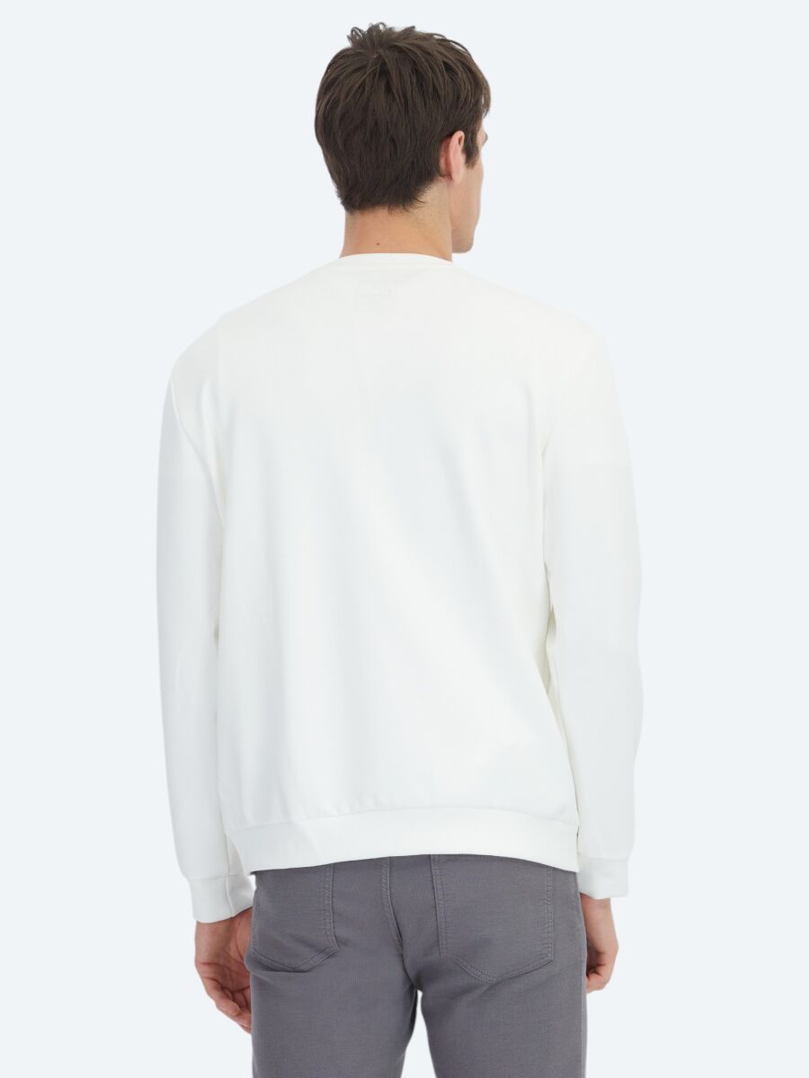 Ecru Crew Neck Sweatshirt - 5