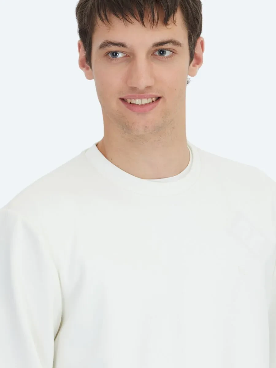 Ecru Crew Neck Sweatshirt - 4