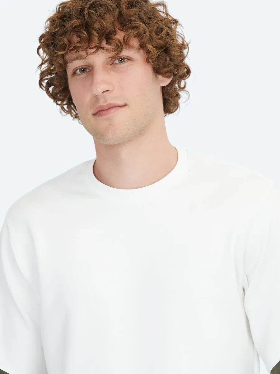 Ecru Crew Neck Sweatshirt - 5