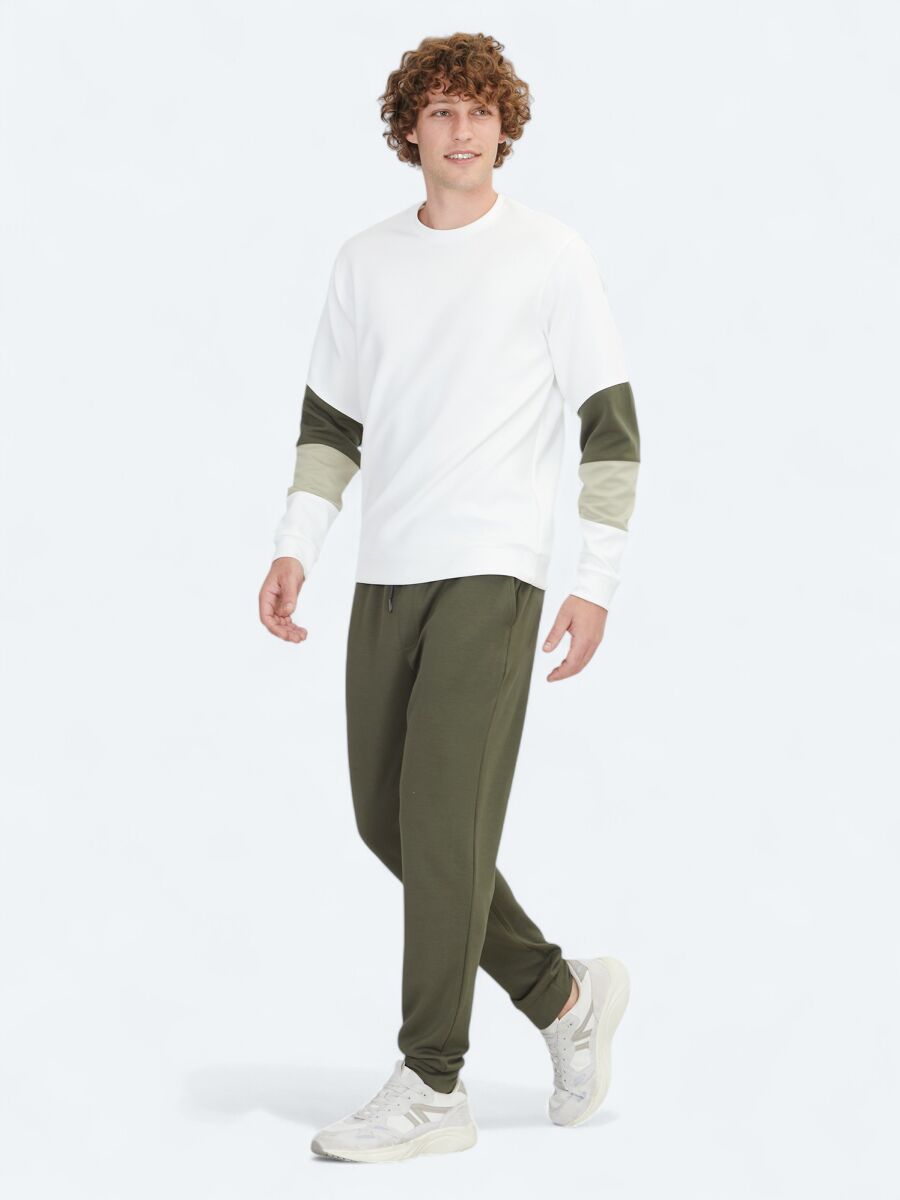 Ecru Crew Neck Sweatshirt - 3
