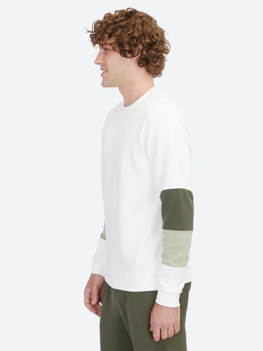Ecru Crew Neck Sweatshirt - 4