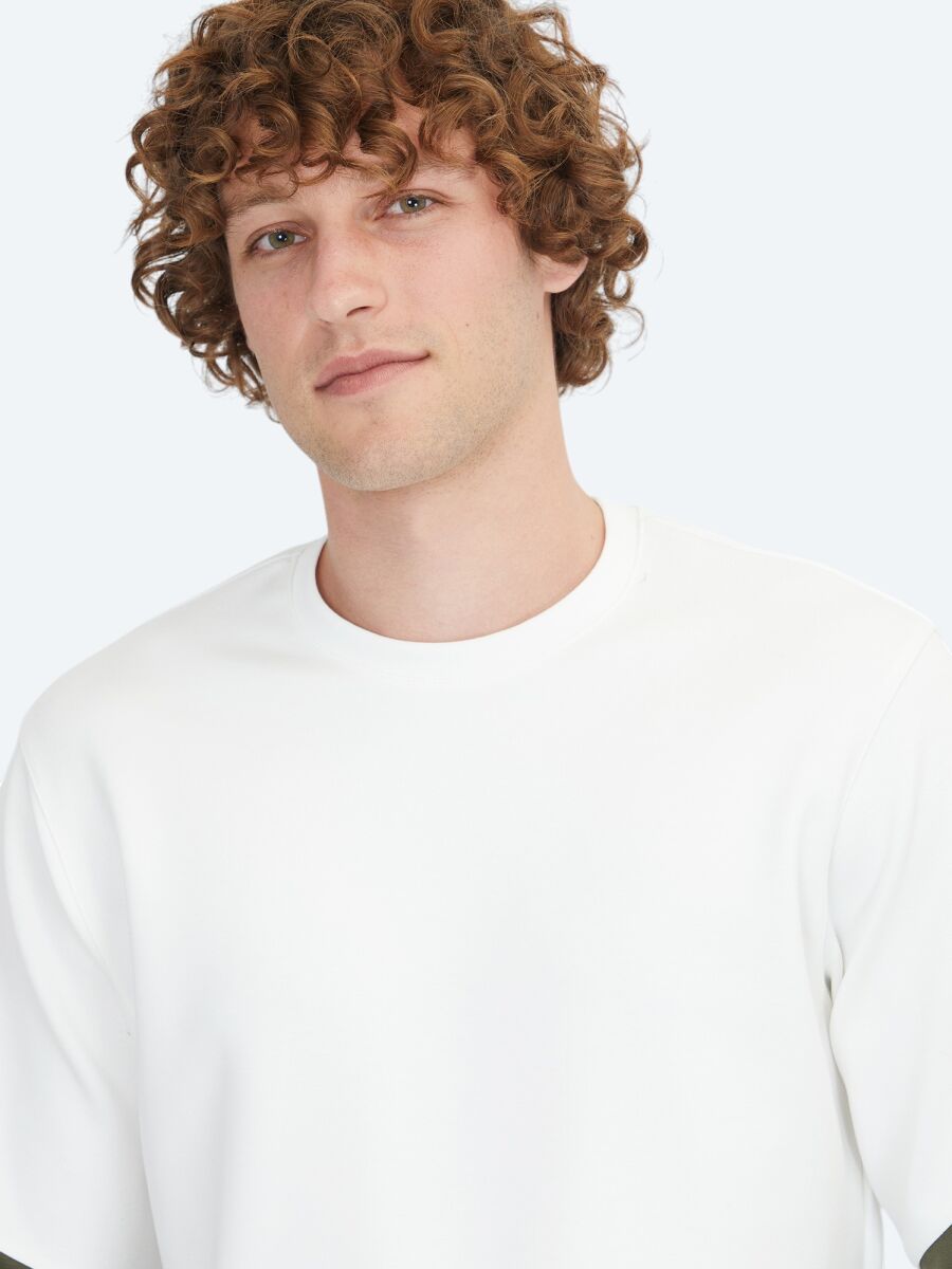 Ecru Crew Neck Sweatshirt - 5