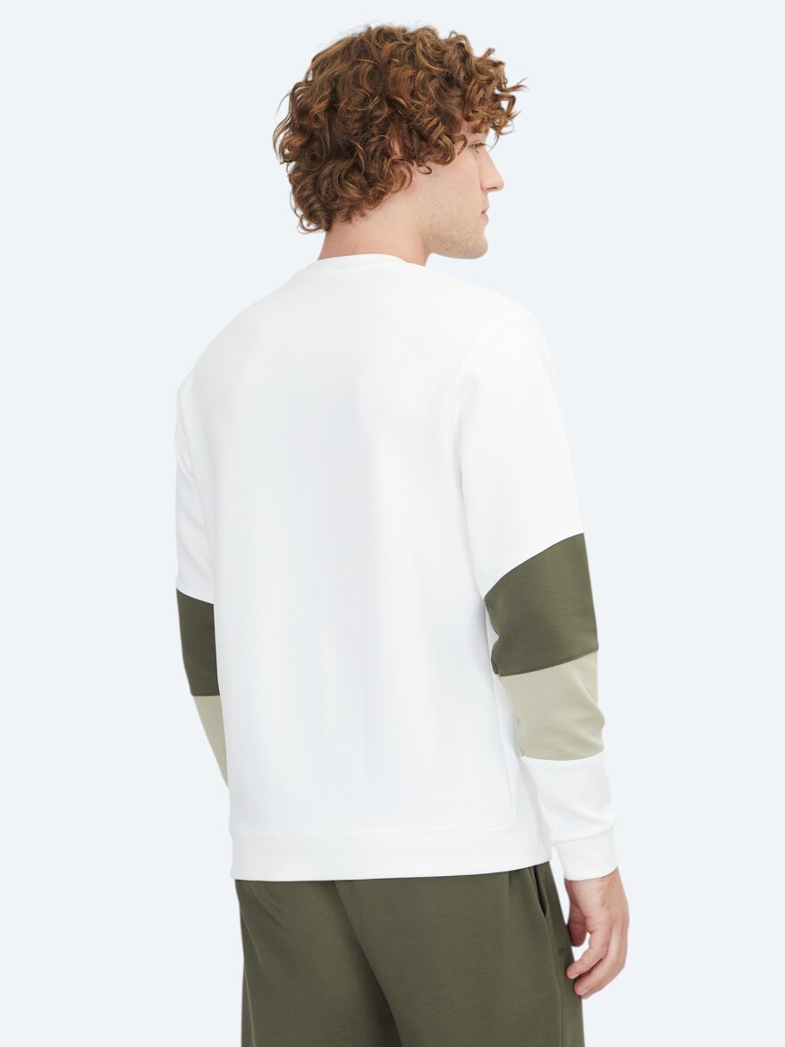 Ecru Crew Neck Sweatshirt - 6