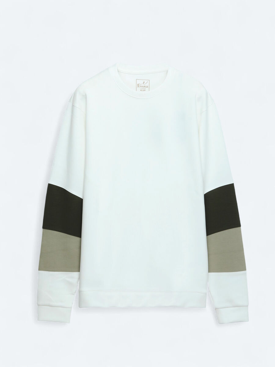 Ecru Crew Neck Sweatshirt - 7