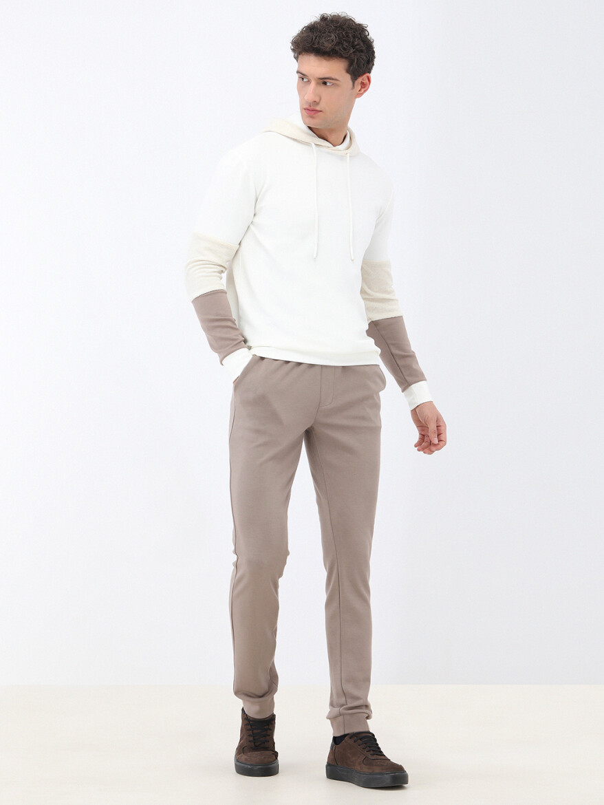 Ecru Hooded Sweatshirt - 2