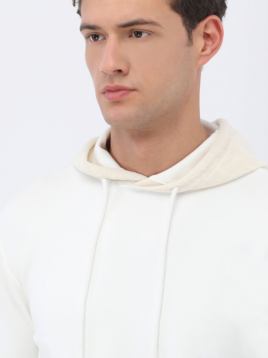 Ecru Hooded Sweatshirt - 3