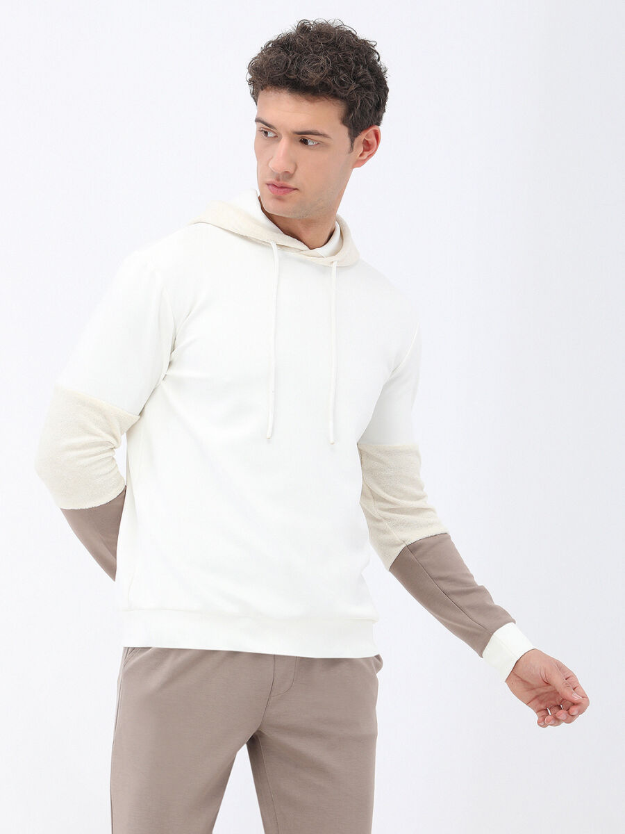Ecru Hooded Sweatshirt - 4