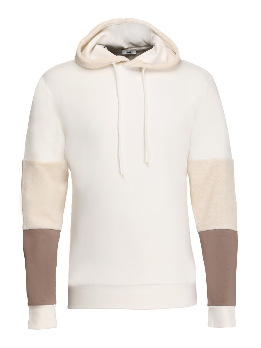 Ecru Hooded Sweatshirt - 6