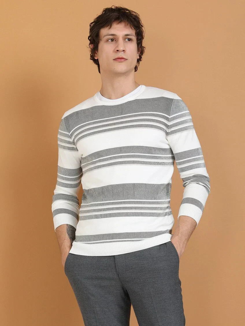 Ecru Knitwear Sweatshirt - 1