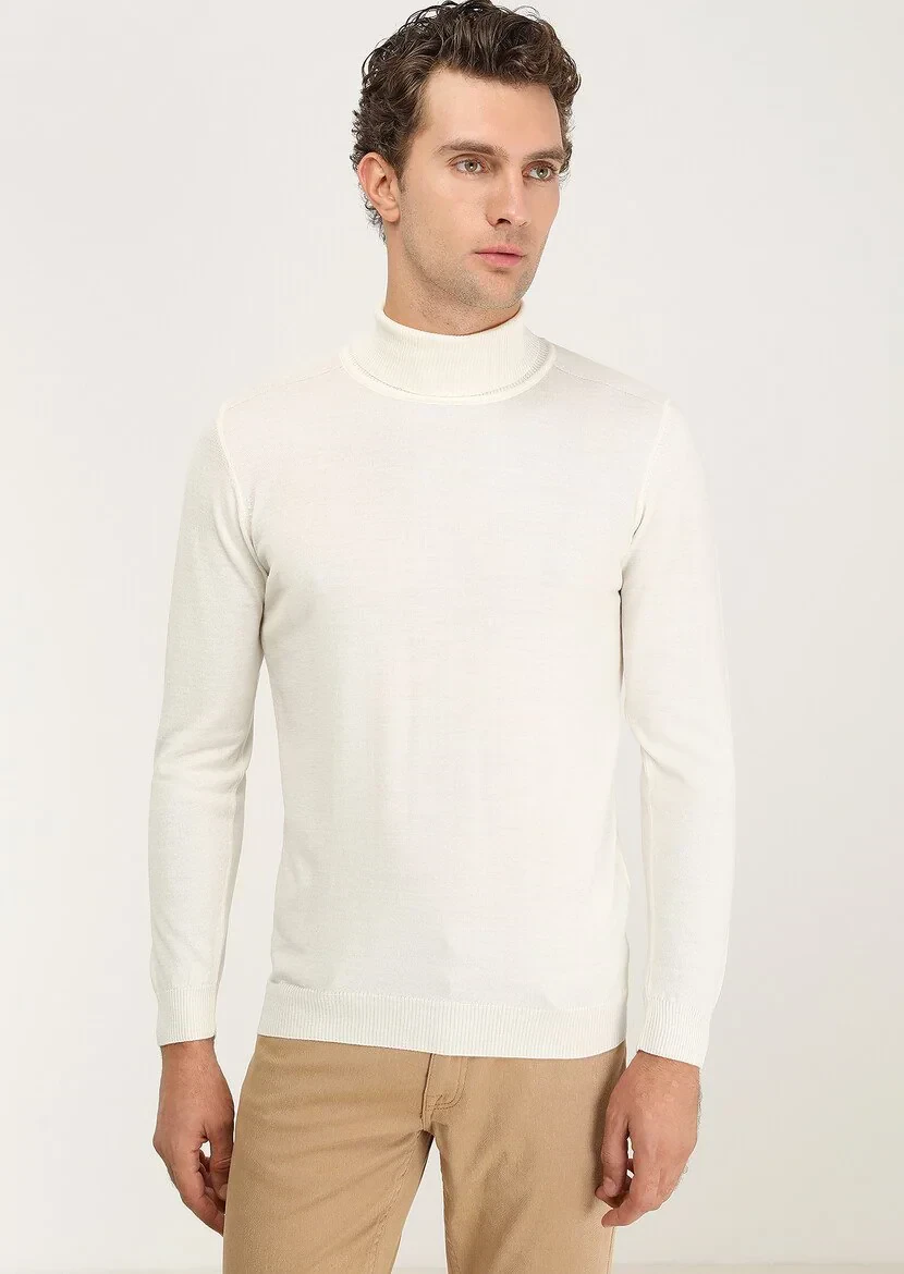 Ecru Knitwear Sweatshirt - 1