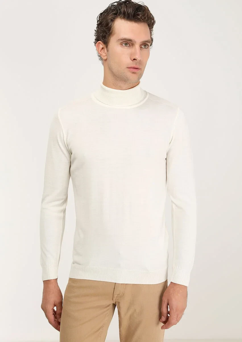 Ecru Knitwear Sweatshirt - 1