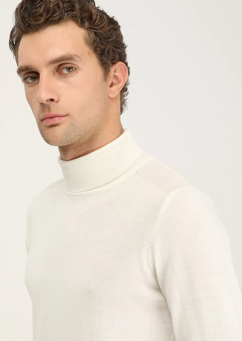 Ecru Knitwear Sweatshirt - 3