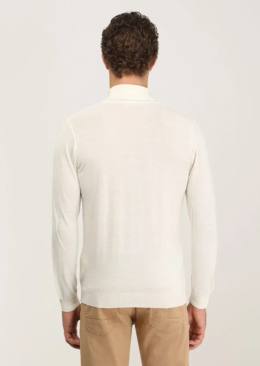 Ecru Knitwear Sweatshirt - 4