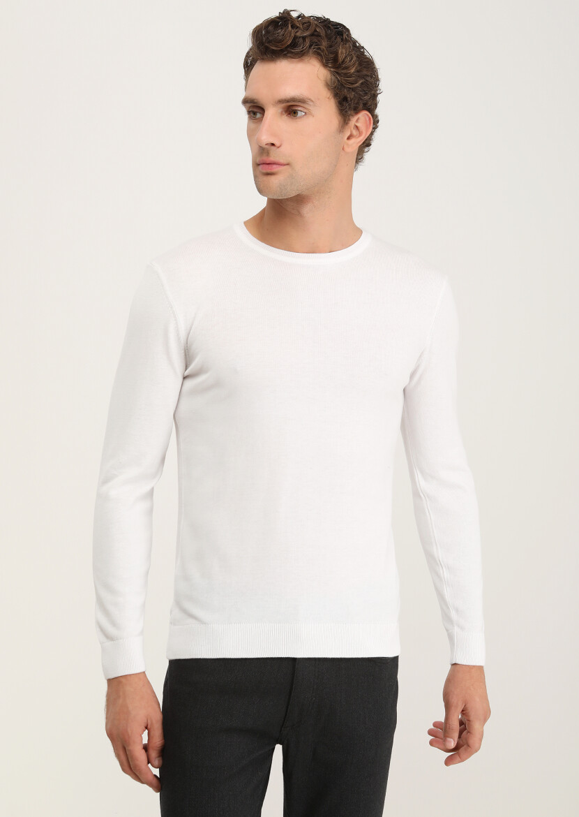 Ecru Knitwear Sweatshirt - 1