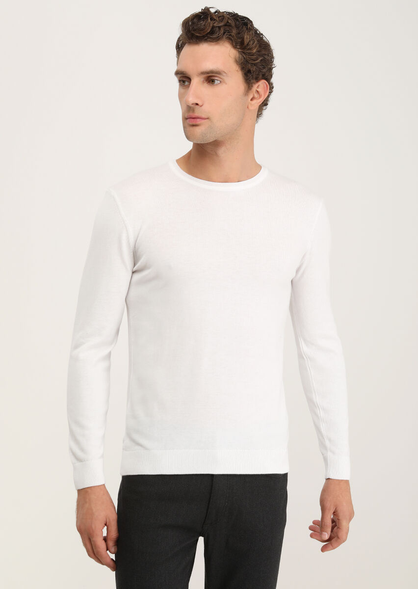 Ecru Knitwear Sweatshirt - 1
