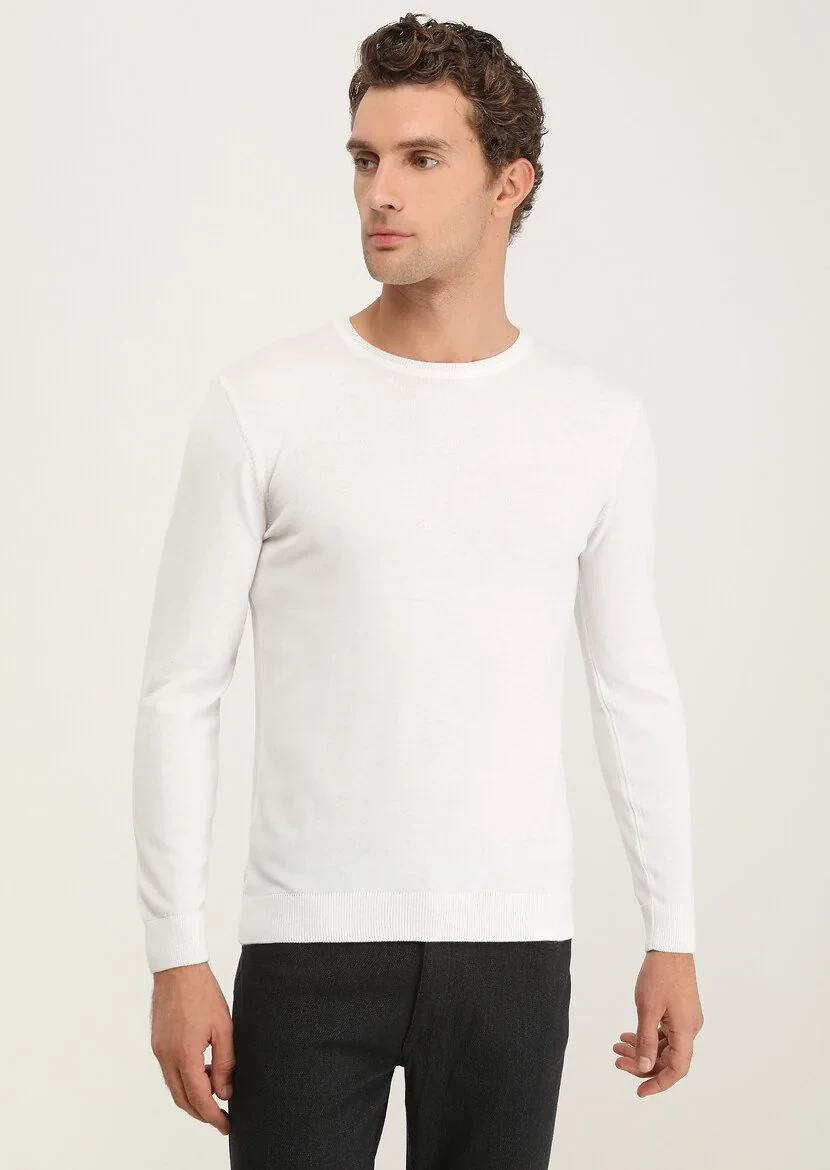 Ecru Knitwear Sweatshirt - 1