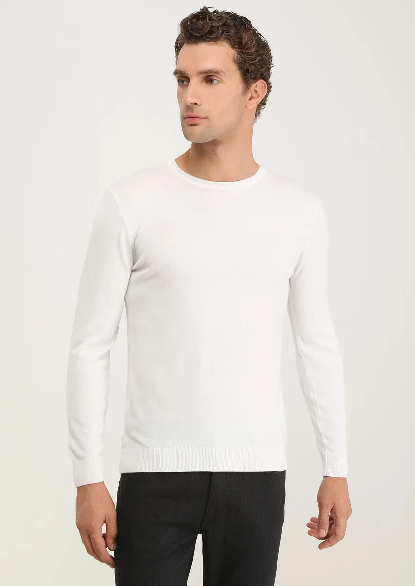 Ecru Knitwear Sweatshirt - 1