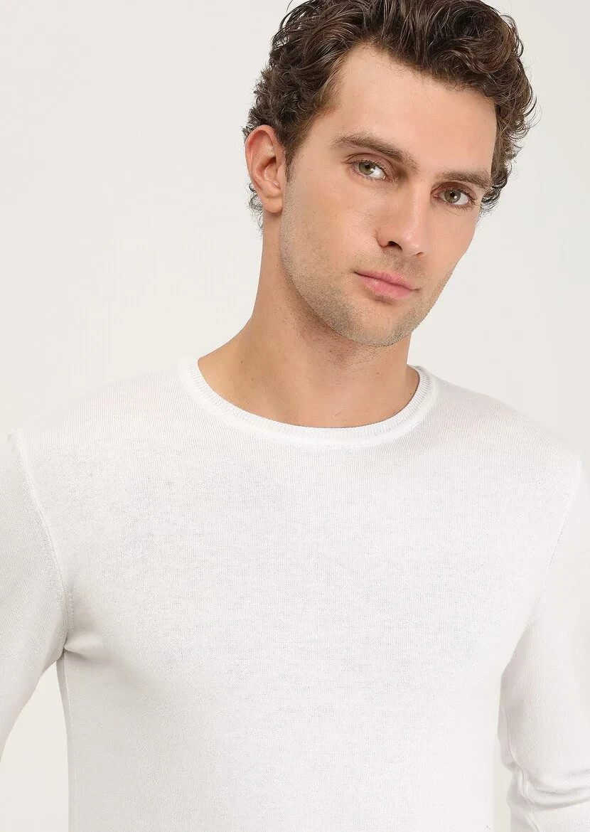 Ecru Knitwear Sweatshirt - 3