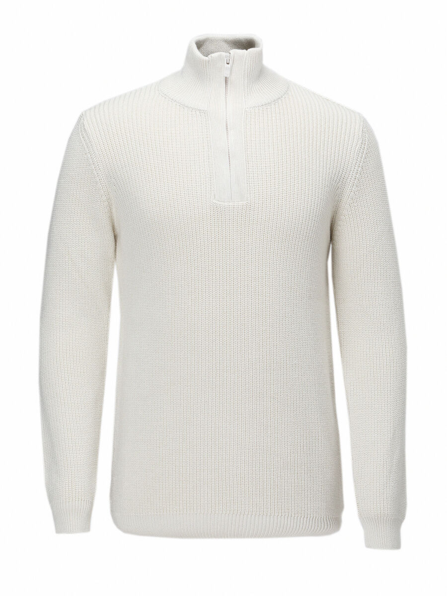 Ecru Knitwear Sweatshirt - 1