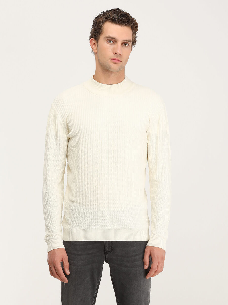 Ecru Knitwear Sweatshirt - 1