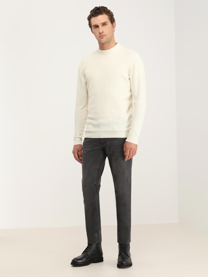 Ecru Knitwear Sweatshirt - 3