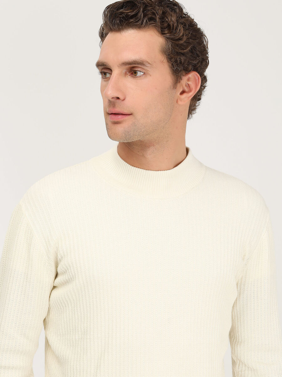 Ecru Knitwear Sweatshirt - 4