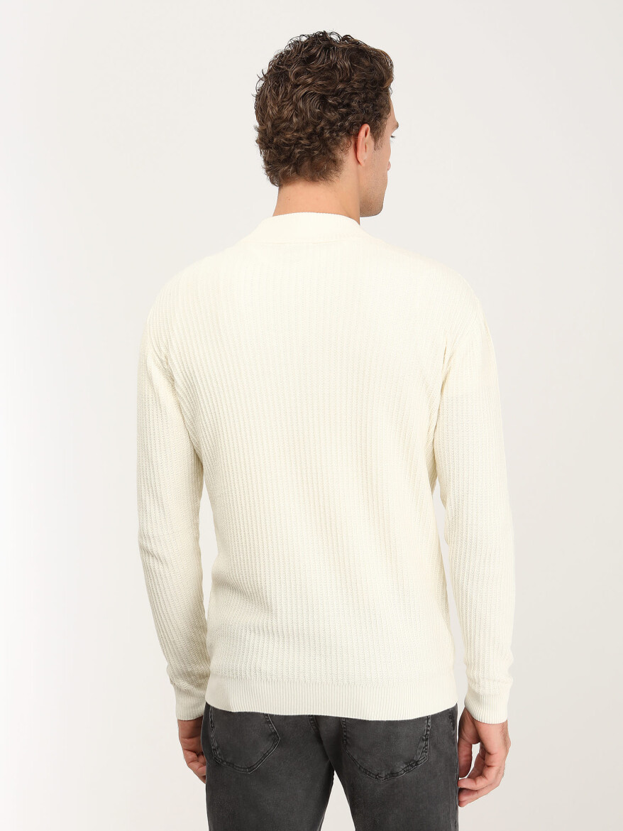 Ecru Knitwear Sweatshirt - 5