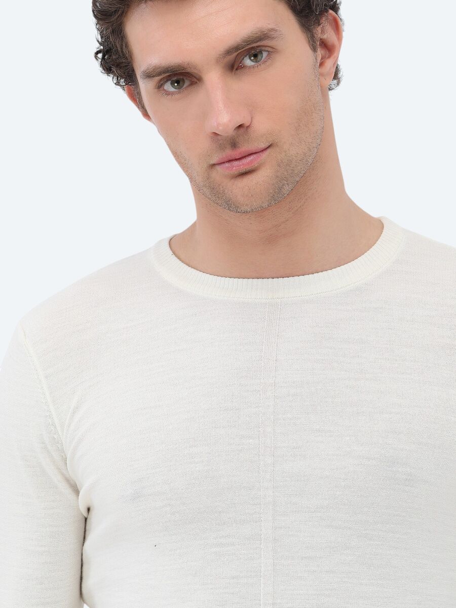 Ecru Knitwear Sweatshirt - 4