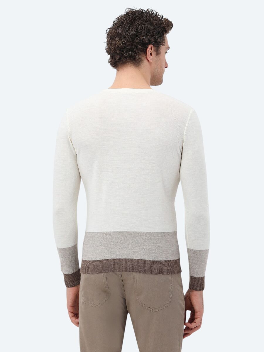 Ecru Knitwear Sweatshirt - 5