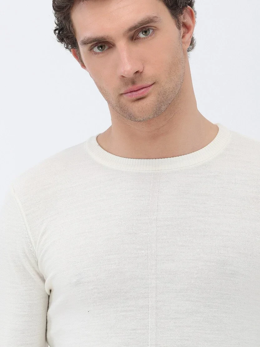 Ecru Knitwear Sweatshirt 
