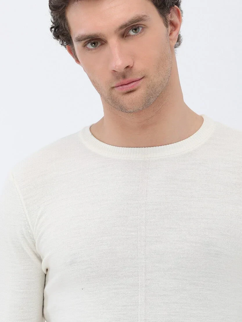 Ecru Knitwear Sweatshirt - 4