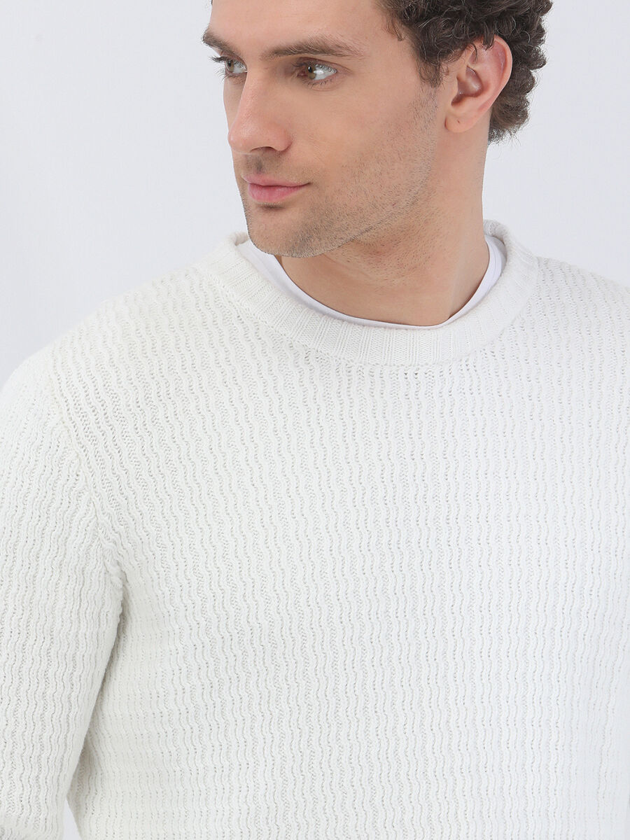 Ecru Knitwear Sweatshirt - 3