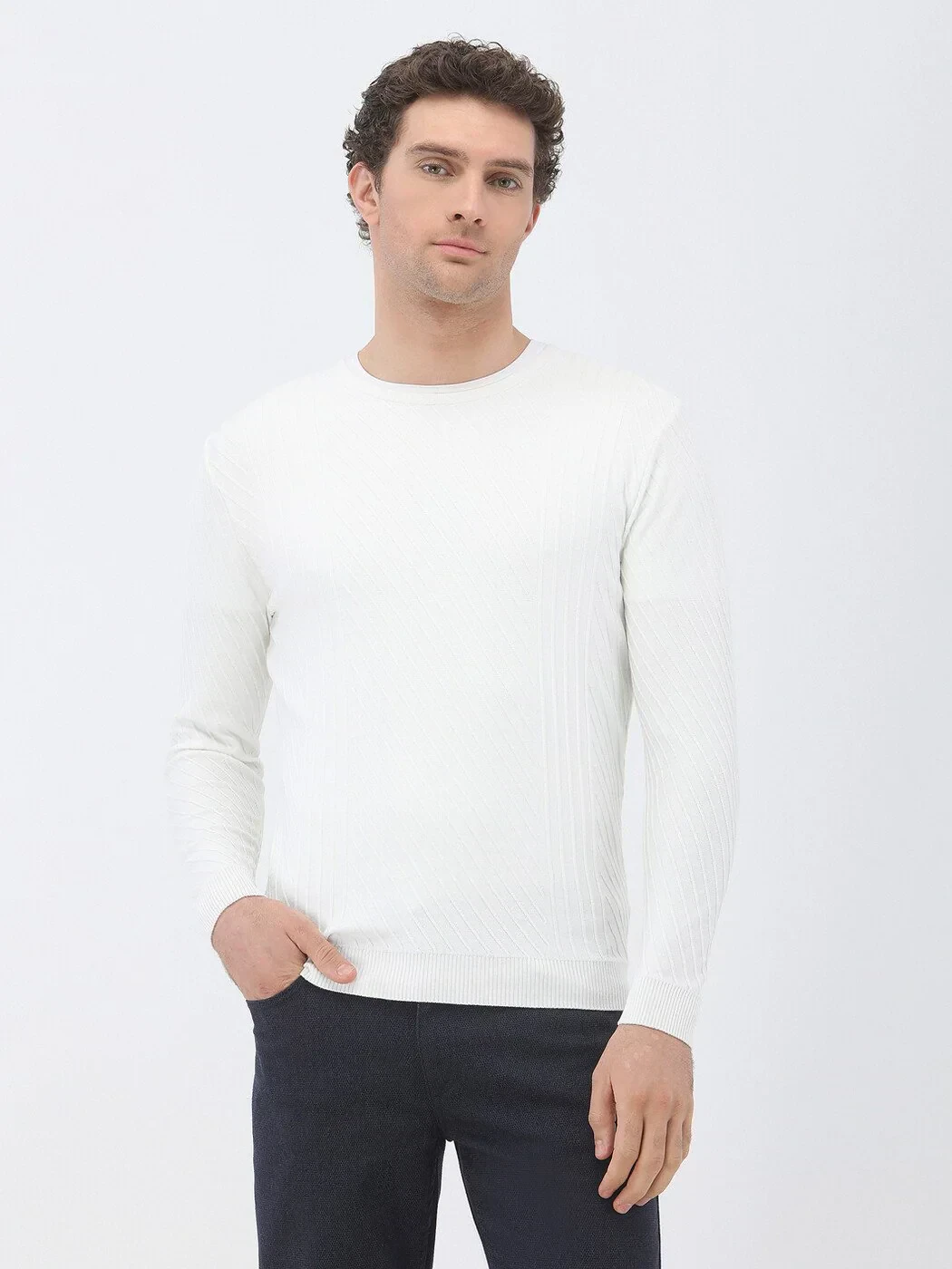 Ecru Knitwear Sweatshirt - 1
