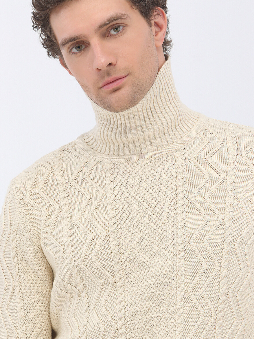 Ecru Knitwear Sweatshirt - 5