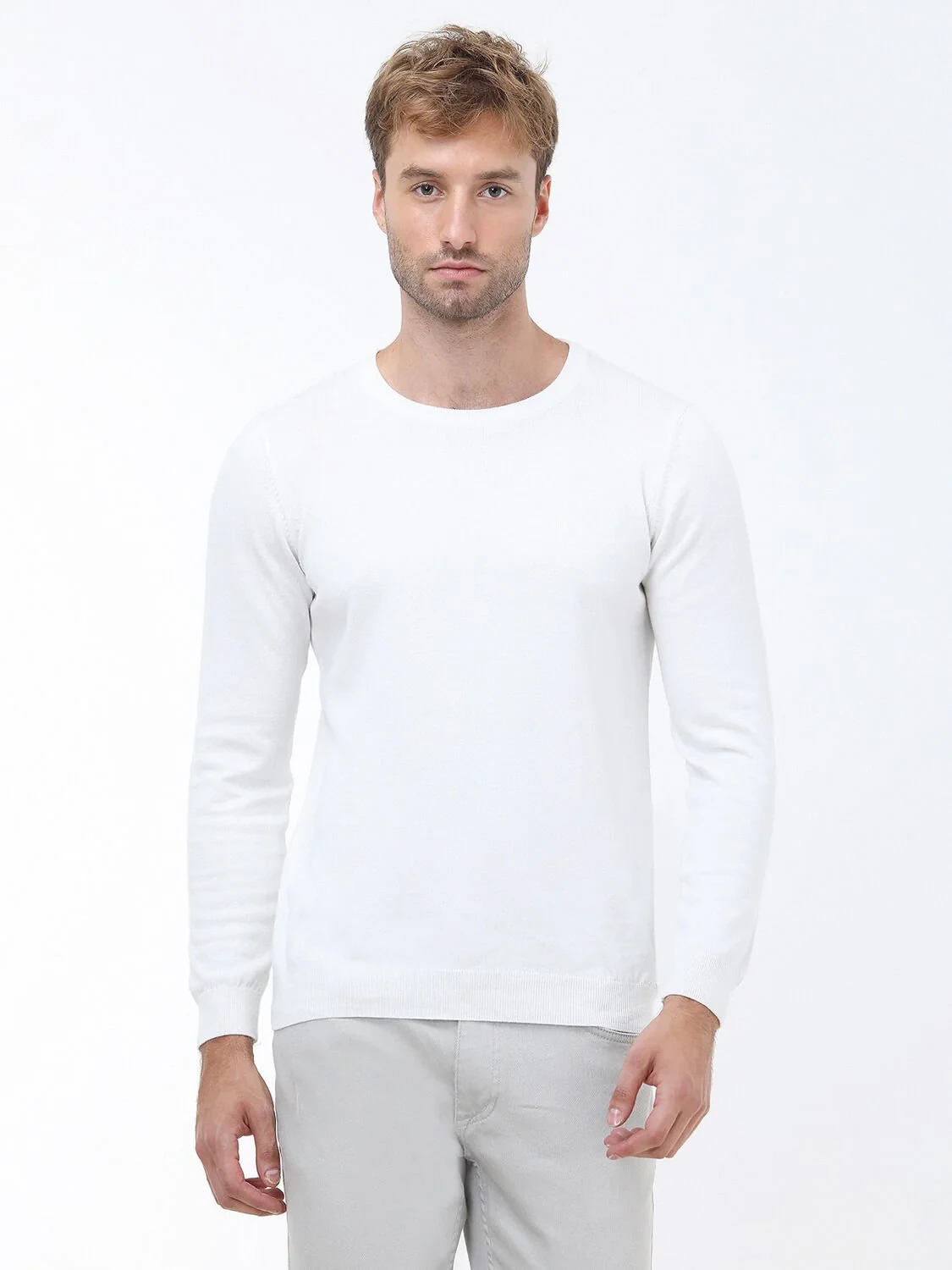 Ecru Knitwear Sweatshirt - 1
