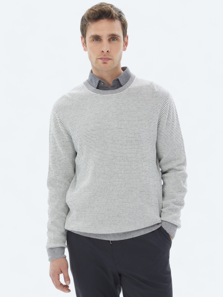 Ecru Knitwear Sweatshirt - 1
