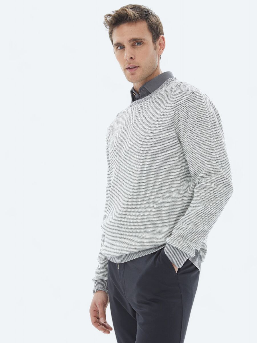 Ecru Knitwear Sweatshirt - 3