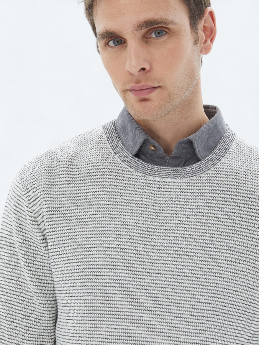 Ecru Knitwear Sweatshirt - 4