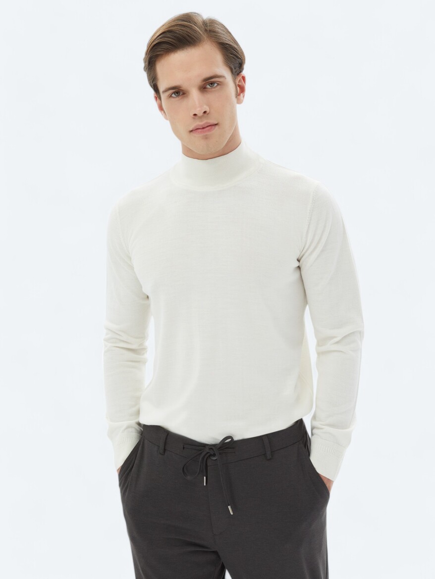 Ecru Knitwear Sweatshirt - 1