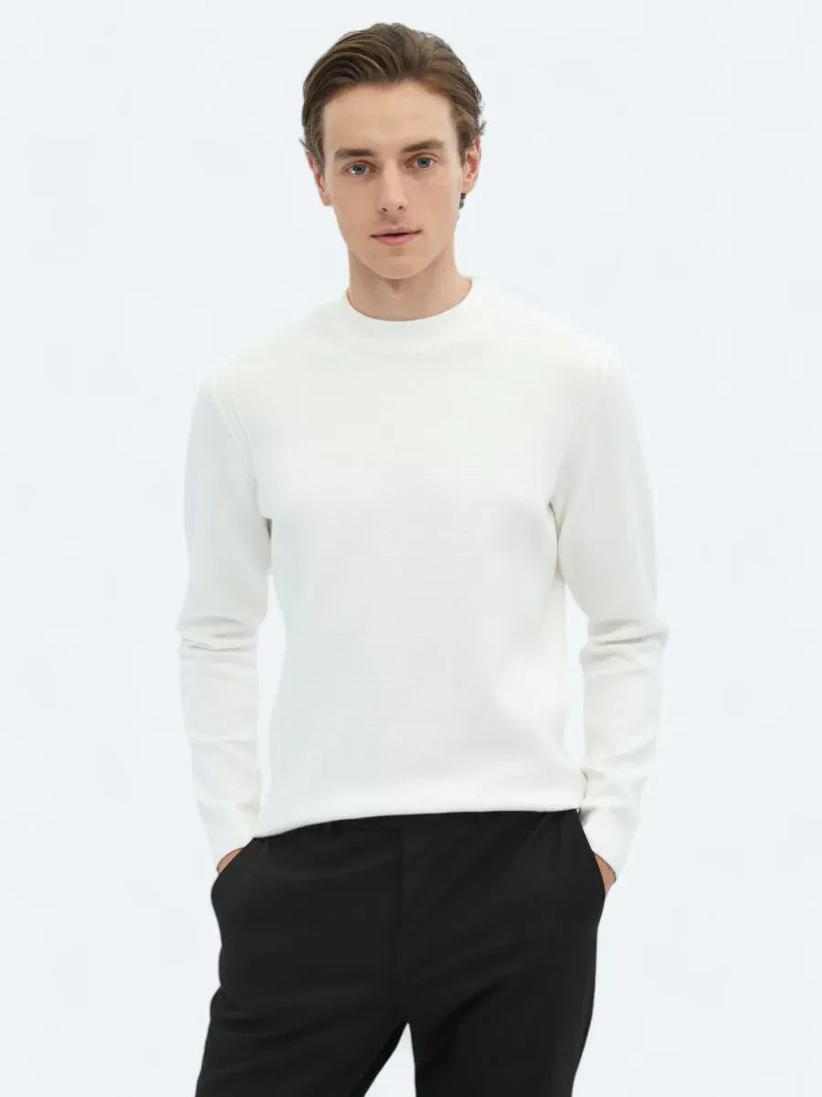 Ecru Knitwear Sweatshirt - 1