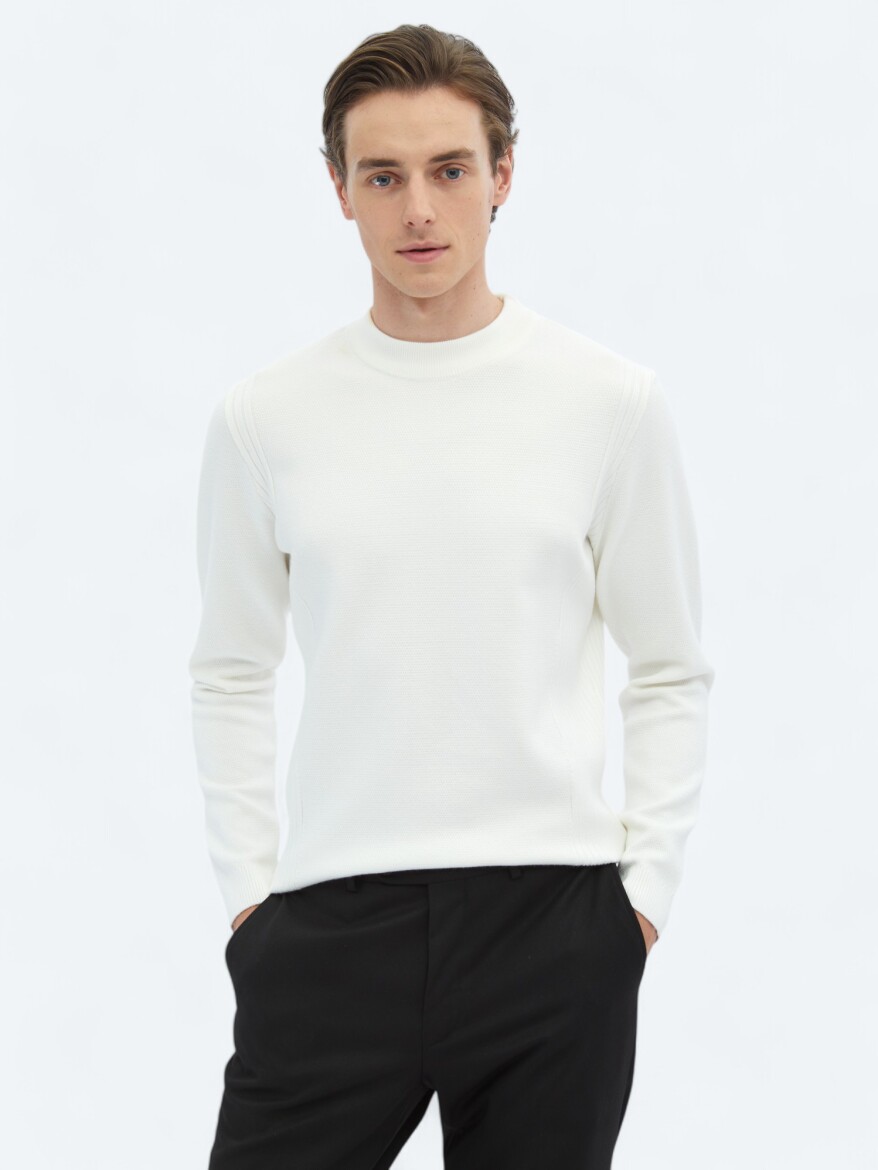 Ecru Knitwear Sweatshirt - KİP