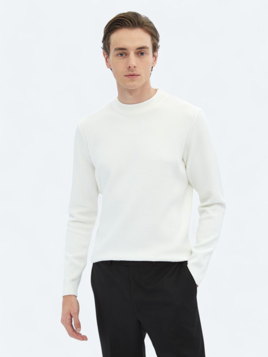 Ecru Knitwear Sweatshirt - 3